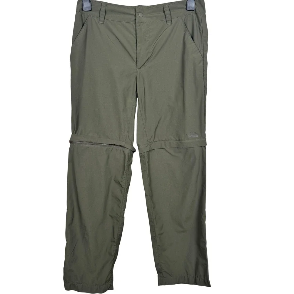 The North Face Convertible‎ Pants Mens 32 Olive Zip Off Hiking Outdoor
